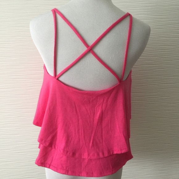 Bebe Pink Layered Flowy Tank Top - Picture 3 of 8